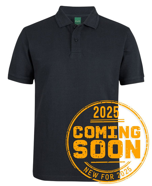C of C 320G Popcorn Cotton Polo Black