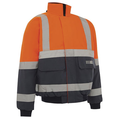 WORKIT Workwear Hi Vis 2 Tone Wet Weather Bomber Taped Jacket