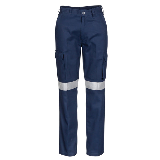 3323 Ladies Cotton Drill Cargo Pants with 3M Reflective Tape