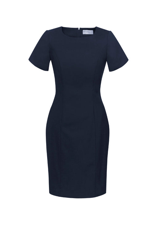 BizCorporate 34012 Womens Comfort Wool Stretch Short Sleeve Shift Dress