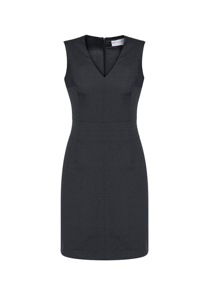 BizCorporate 34021 Womens Comfort Wool Stretch Sleeveless V-Neck Dress