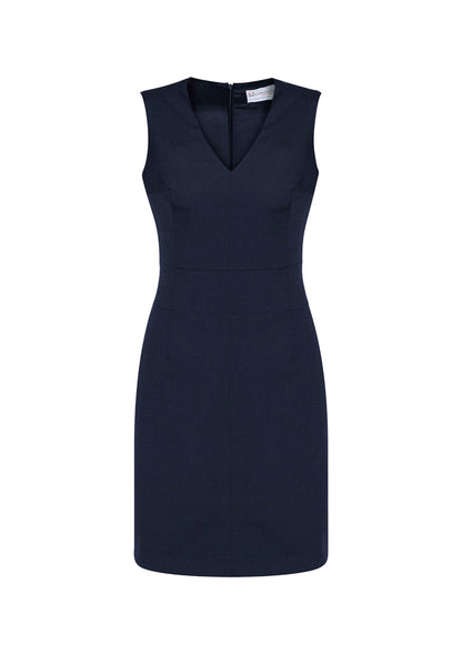BizCorporate 34021 Womens Comfort Wool Stretch Sleeveless V-Neck Dress