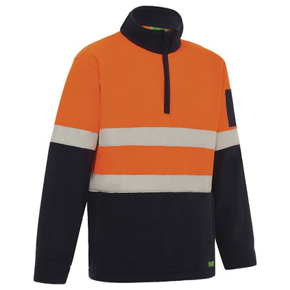 WORKIT Workwear Hi Vis 2 Tone 1/4 Zip Taped Polar Fleece Jumper