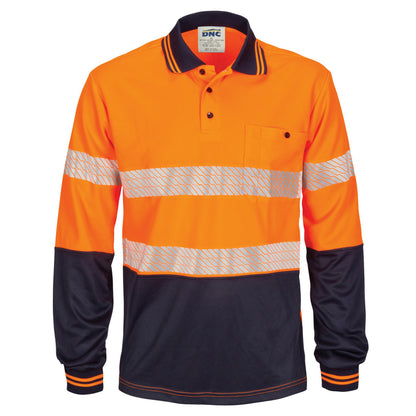3513 HIVIS Segment Taped Mircomesh Polo - Long Sleeve