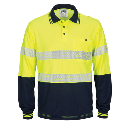 3518 HIVIS Segment Taped Cotton Backed Polo - Long Sleeve
