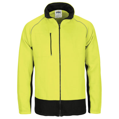 3725 HIVIS 2 TONE FULL ZIP FLEECY SWEAT SHIRT WITH TWO SIDE ZIPPED POCKETS