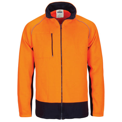 3725 HIVIS 2 TONE FULL ZIP FLEECY SWEAT SHIRT WITH TWO SIDE ZIPPED POCKETS