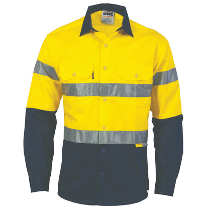 3736 HiVis two tone drill shirts with 3M8906 R/Tape - long sleeve