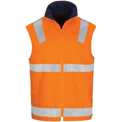 3765 HiVis Cotton Drill Reversible Vest with Generic R/Tape