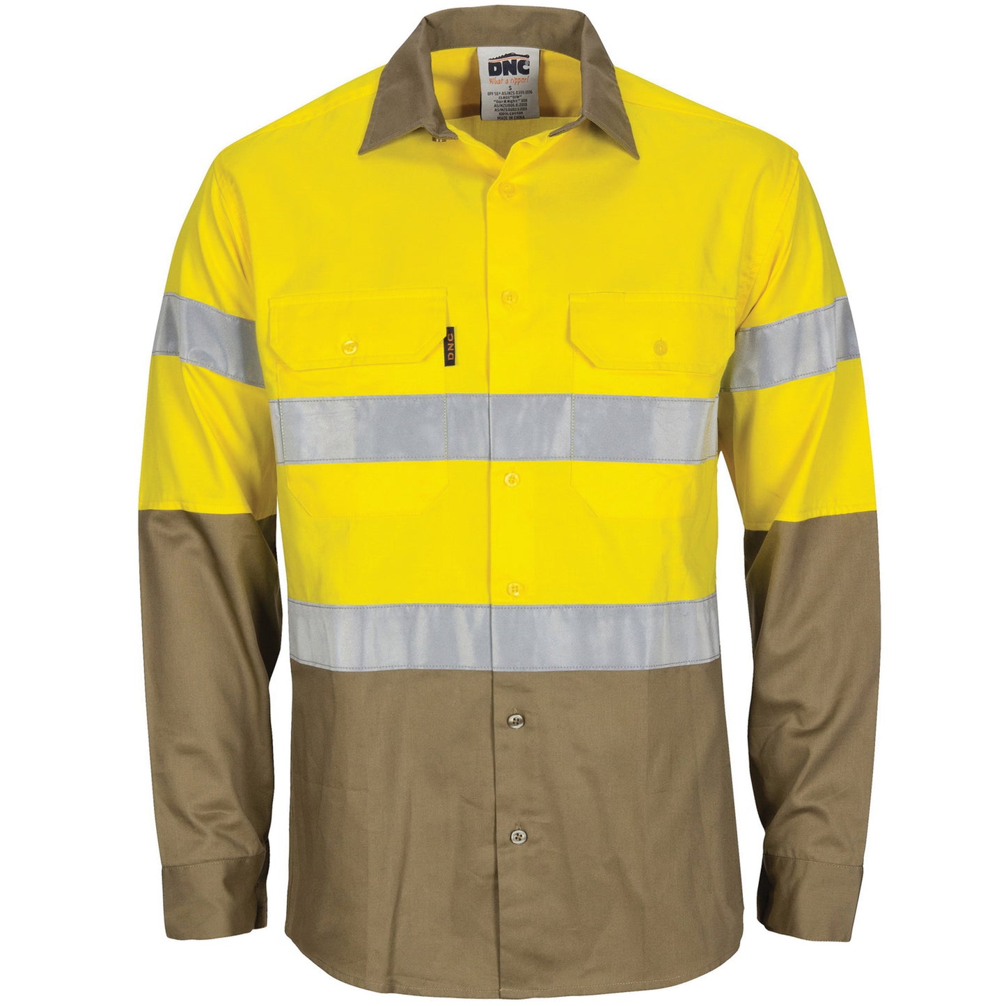 3784 HiVis L/W Cool-Breeze T2 Vertical Vented Cotton Shirt with Gusset Sleeves. Generic Tape - Long sleeve