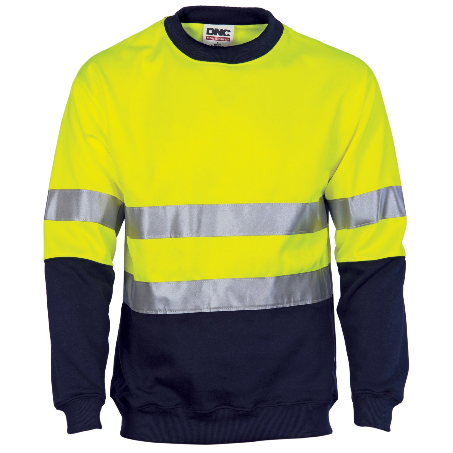3824 HiVis Two Tone Fleecy Sweat Shirt (Sloppy Joe) with CSR R/Tape Crew-Neck