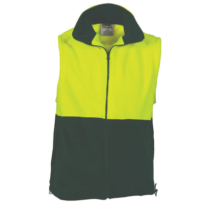 3828 HiVis Two Tone Full Zip Polar Fleece Vest