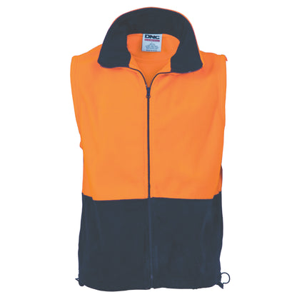 3828 HiVis Two Tone Full Zip Polar Fleece Vest
