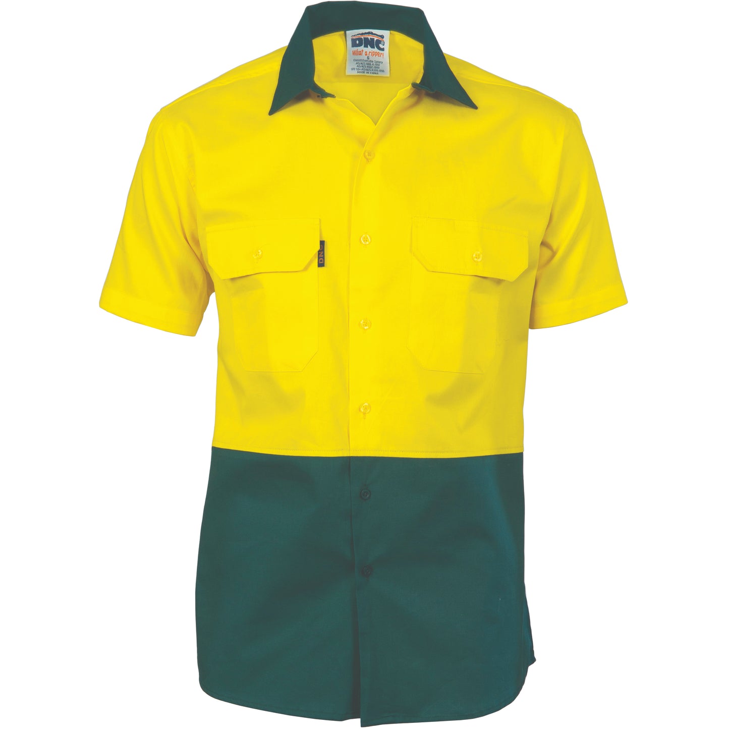 3831 HiVis Two Tone Cotton Drill Shirt - Short Sleeve