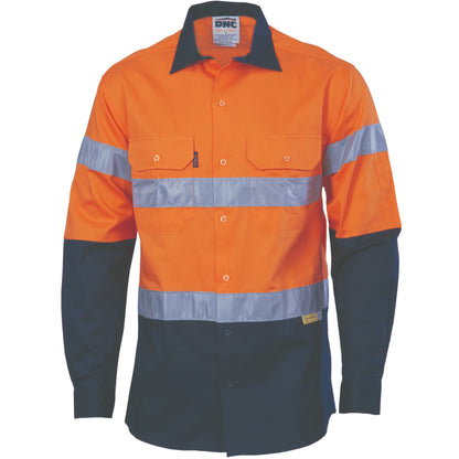3886 HiVis Cool-Breeze Cotton Shirt with 3M 8910 R/Tape - Long sleeve
