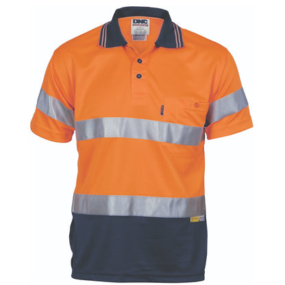 3911 Hivis D/N Cool Breathe Polo Shirt With 3M 8906 R/Tape - Short Sleeve