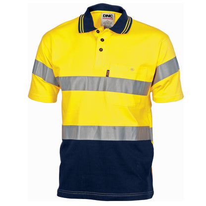 3915 Hivis Cool-Breeze Cotton Jersey Polo With CSR R/Tape - S/S