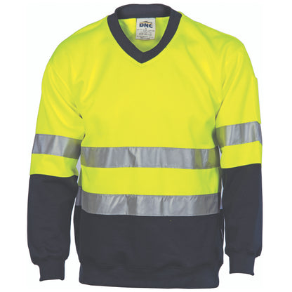 3921 Hivis Two Tone Sweatshirt (Sloppy Joe) With Generic R/Tape V-Neck