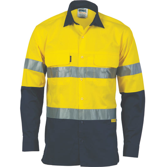 3948 HiVis 3 Way Cool-Breeze Cotton Shirt with CSR/Tape - Long sleeve