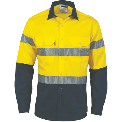 3966 HiVis Cool-Breeze Cotton Shirt with Generic R/Tape - Long sleeve
