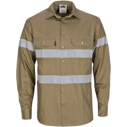 3967 HiVis Cool-Breeze Cotton Shirt with Generic R/Tape - Long sleeve