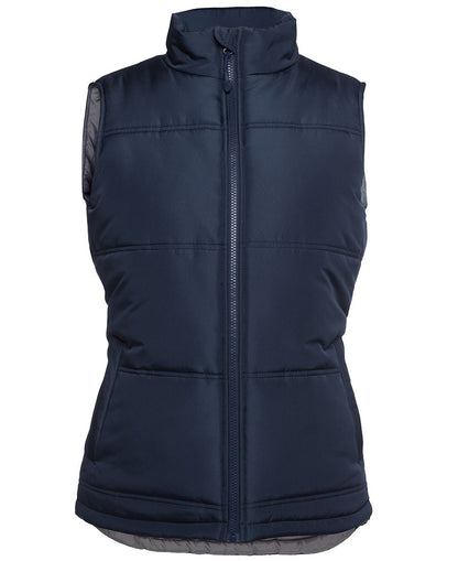 JB's Ladies Adv Puffer Vest Black/Grey