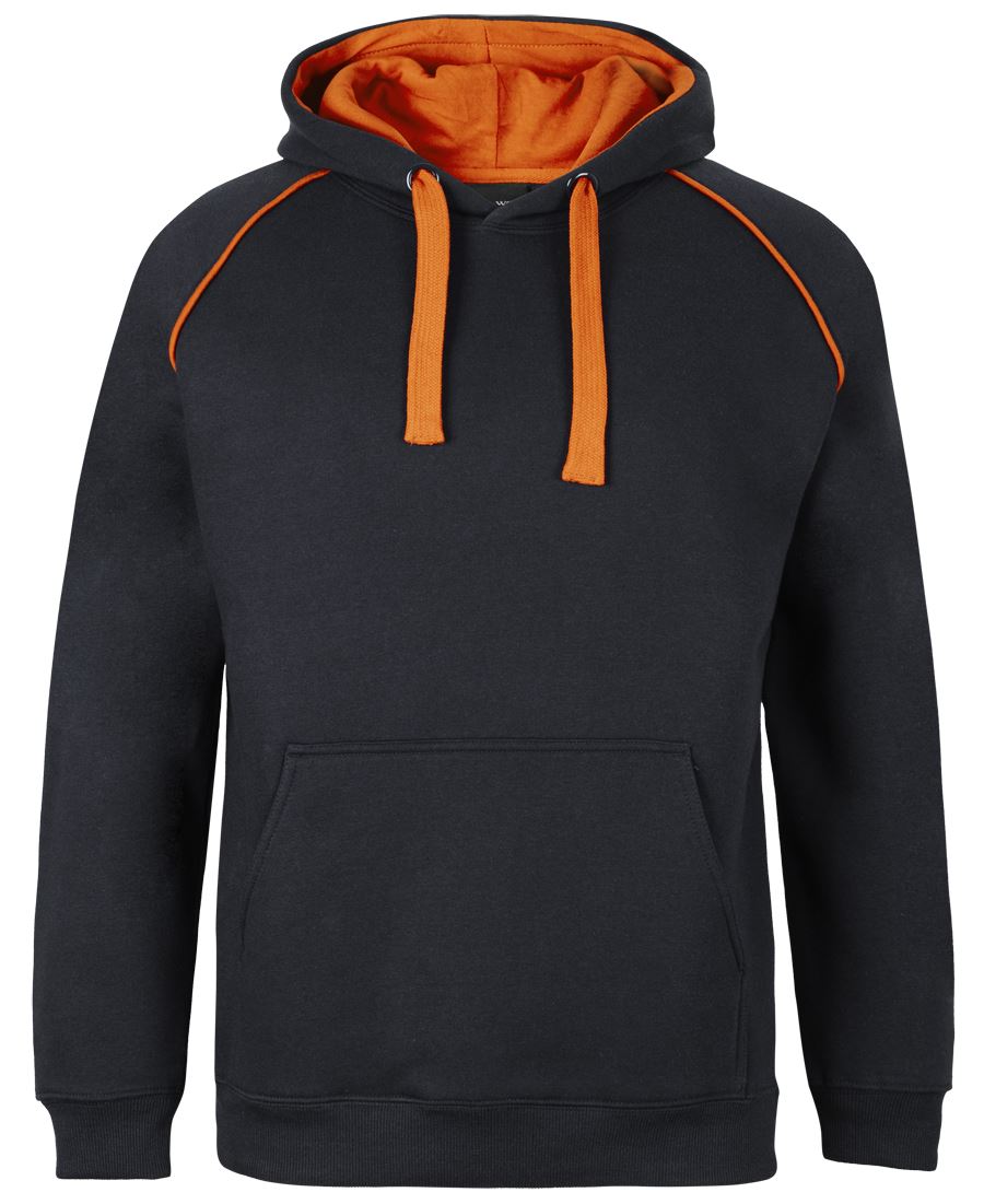 JB's Contrast Fleecy Hoodie Black/Red-S