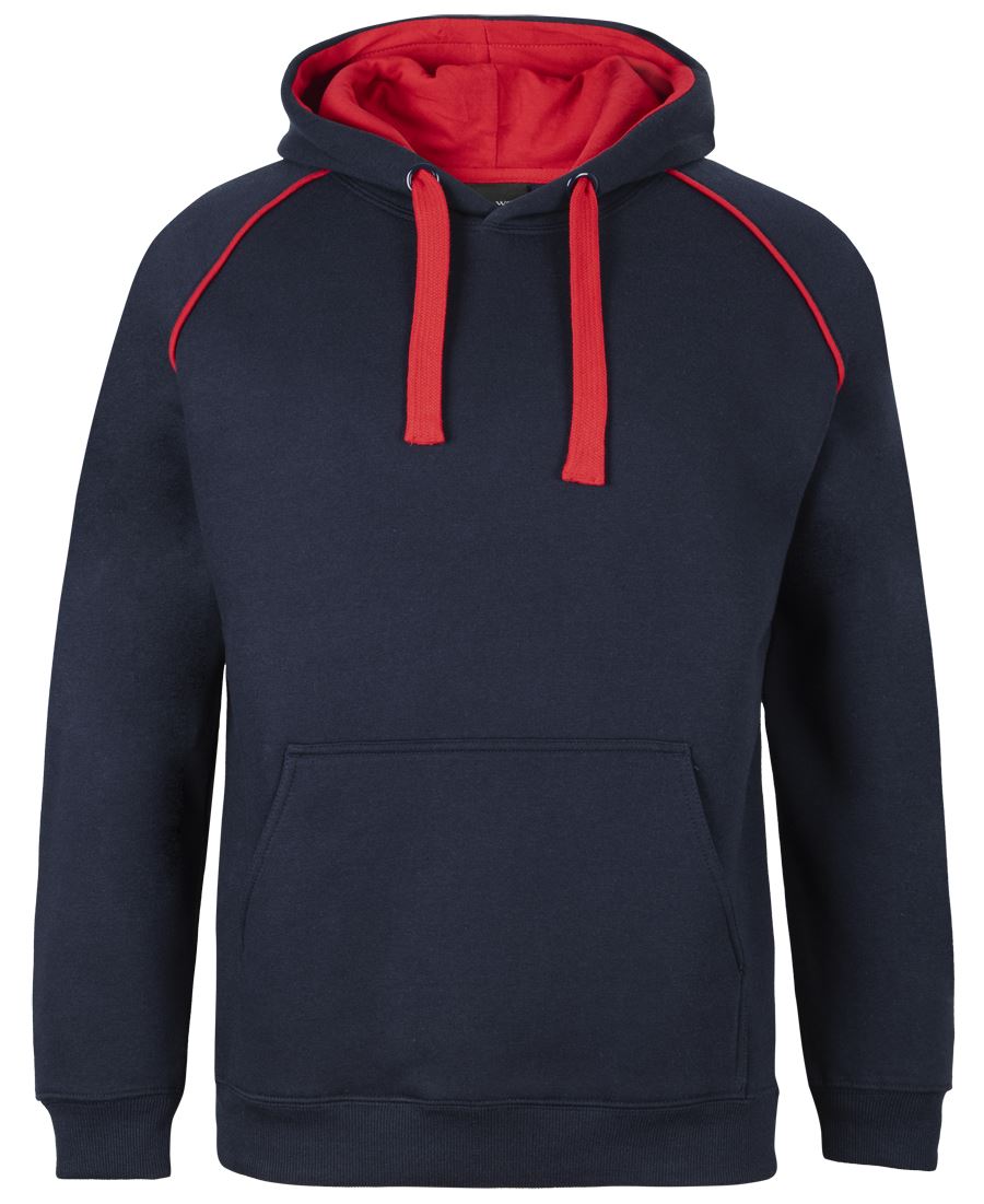 JB's Contrast Fleecy Hoodie Black/Red-S