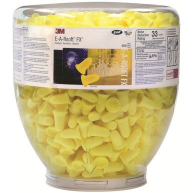 3M AUST 3M391-1012 Ear Plug Dispenser One Touch Refill E-A-Rsoft FX SLC80 26dB Class 5 Bottle of 500 Pairs