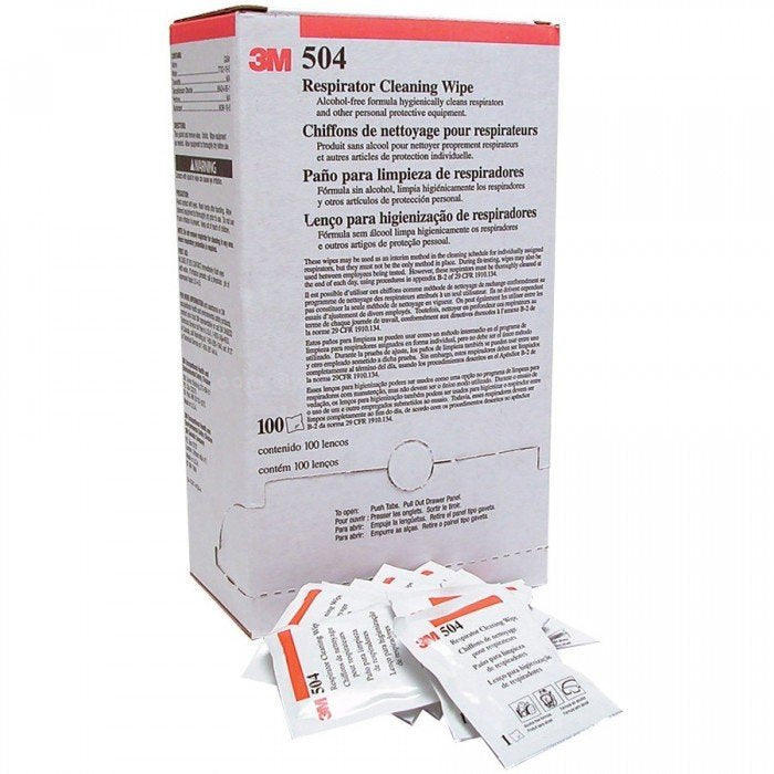 3M AUST 3M504 Respirator Cleaning Wipes, 100 Pack