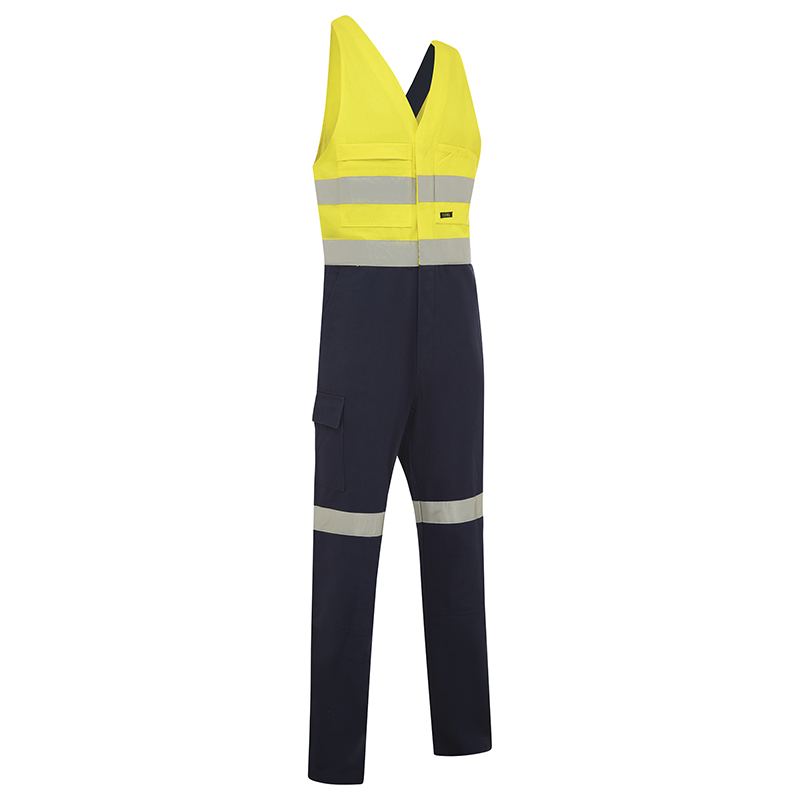 WORKIT Workwear Hi Vis 2-Tone Regular Weight Action Back Coverall With Reflective Tape