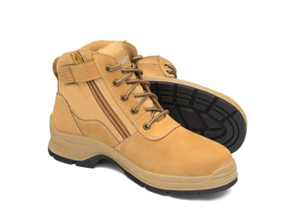 Blundstone 418 Wheat nubuck zip side ankle safety boot