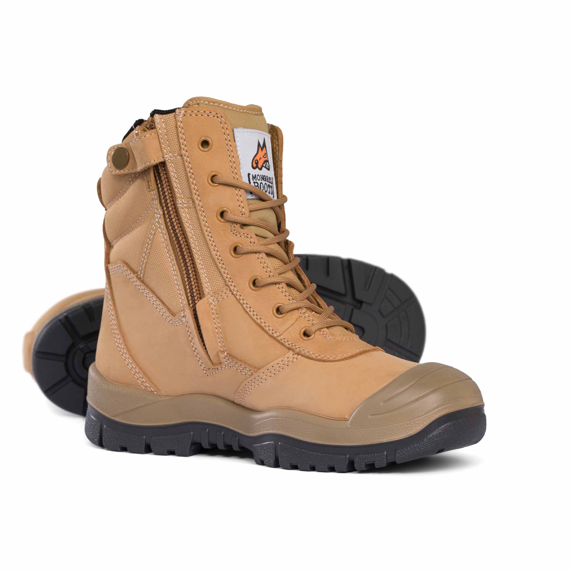 Wheat Hero - Mongrel Boots 451050 Wheat High Leg ZipSider Boot w/ Scuff Cap