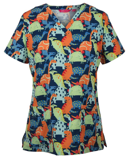 JB's Ladies Scrub Top Printed Cat