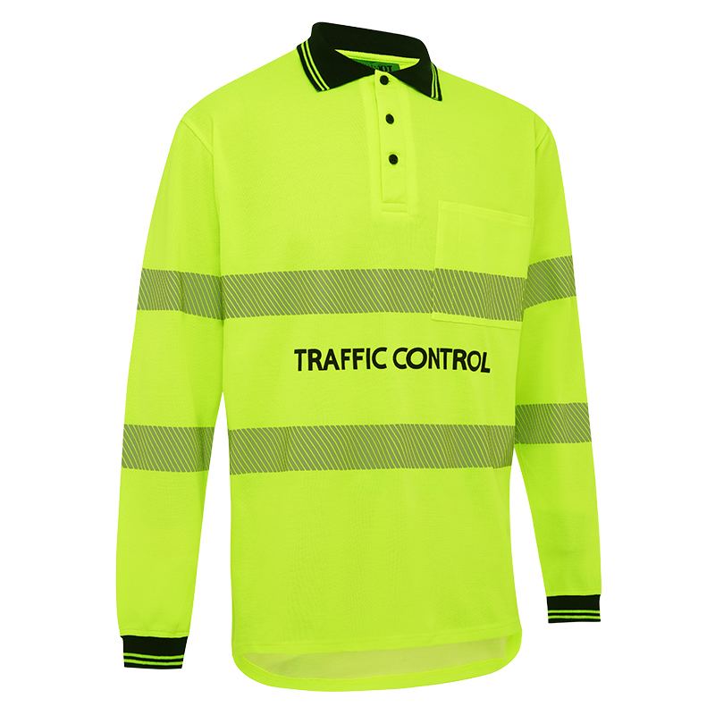 WORKIT Workwear Traffic Control Hi Vis Long Sleeve Poly/Cotton Taped Polo Shirt