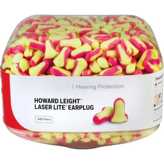 Howard Leight Prefilled canister of 400 pairs Laser Lite Earplugs