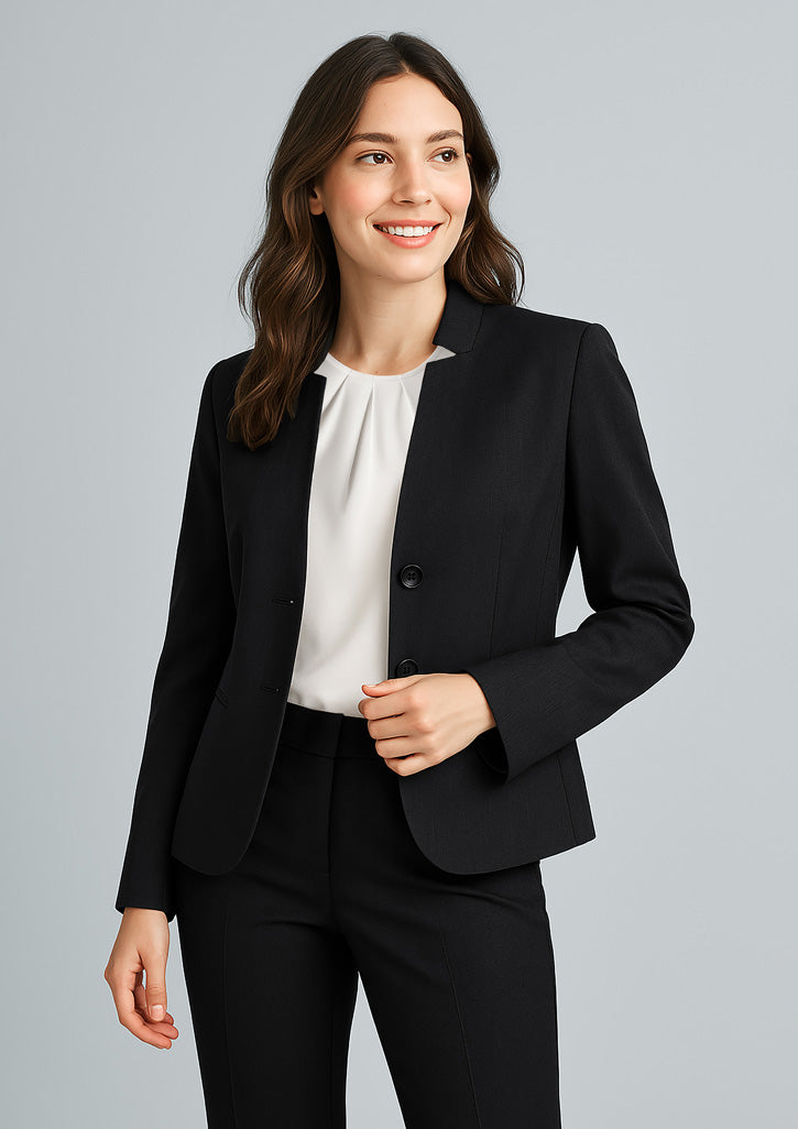 BizCorporate 60113 Womens Cool Stretch Short Jacket with Reverse Lapel