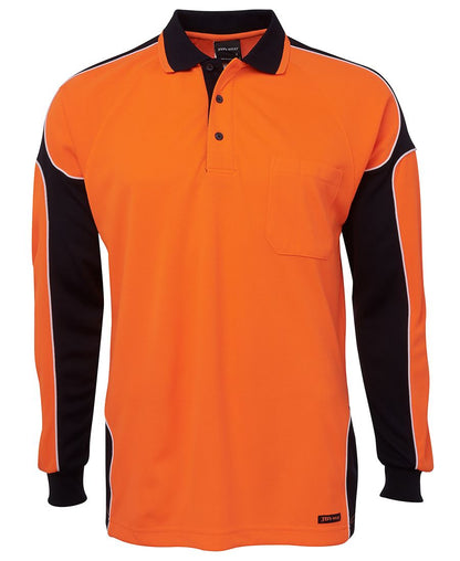 JB's Hv 4602.1 L/S Arm Panel Polo Lime/Black-2Xs
