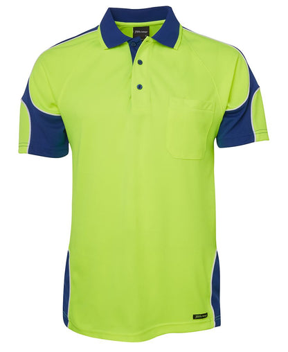 JB's Hv 4602.1 S/S Arm Panel Polo Lime/Black-2Xs