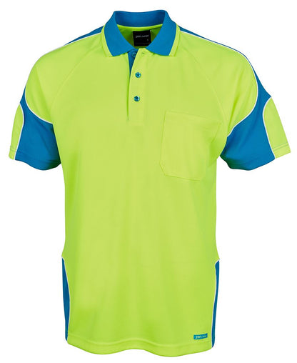 JB's Hv 4602.1 S/S Arm Panel Polo Lime/Black-2Xs