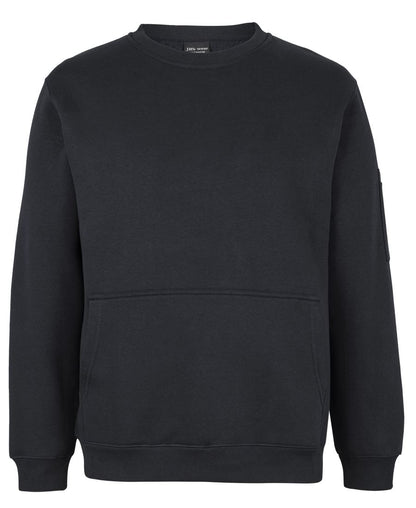 JB's 350 Premium Trade Crew Neck Fleece Char Marle/Black-2Xs