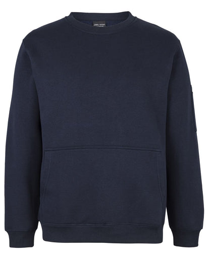 JB's 350 Premium Trade Crew Neck Fleece Char Marle/Black-2Xs