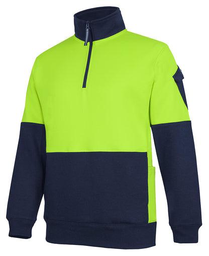 6CHVF 350G Hi Vis 1/2 Zip Trade Fleece