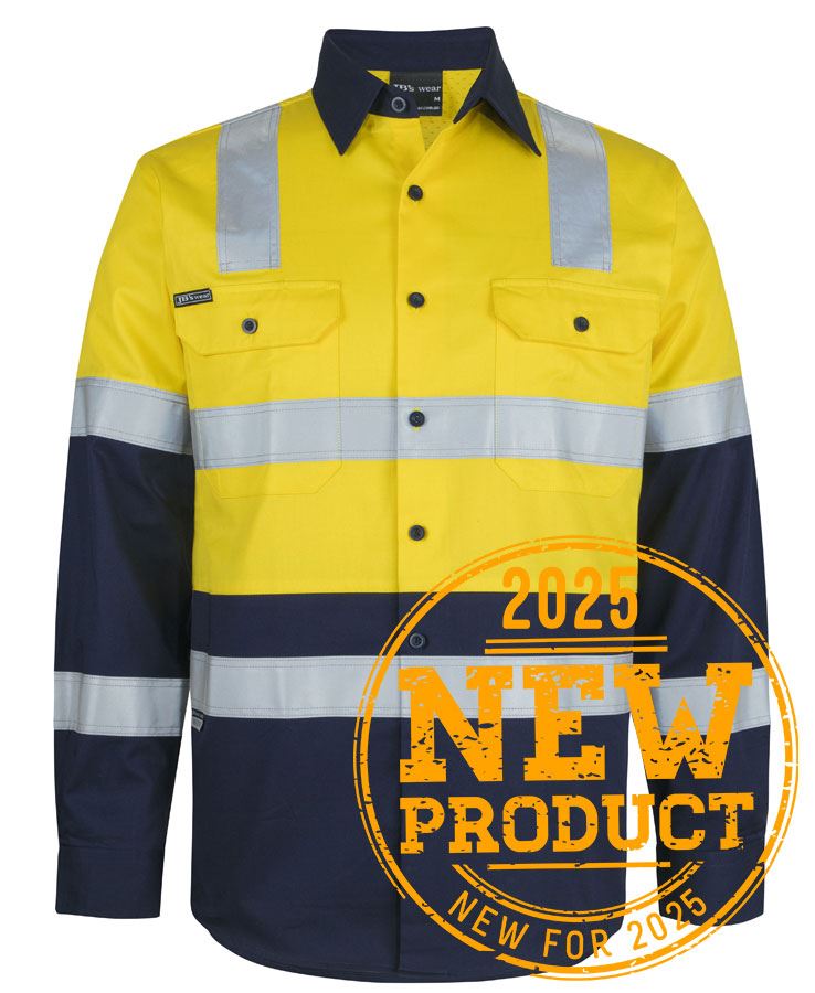 JB's Hv (D+N) L/S 150G Level 3 W/Shirt Orange/Navy -Xs