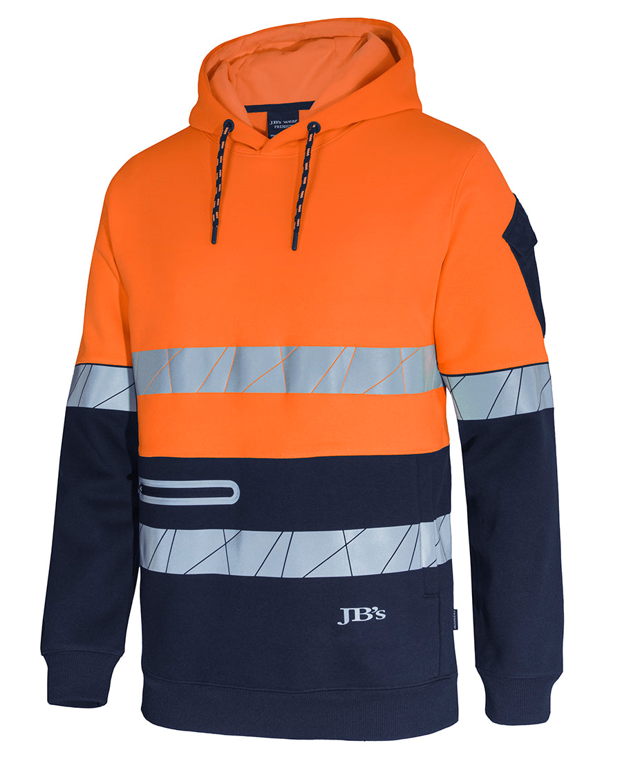 6DPFP 450G Hi Vis Pull Over Hoodie With Frag Tape