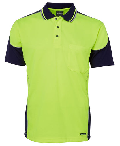 JB's Hv 4602.1 S/S Contrast Piping Polo Lime/Black -2Xs