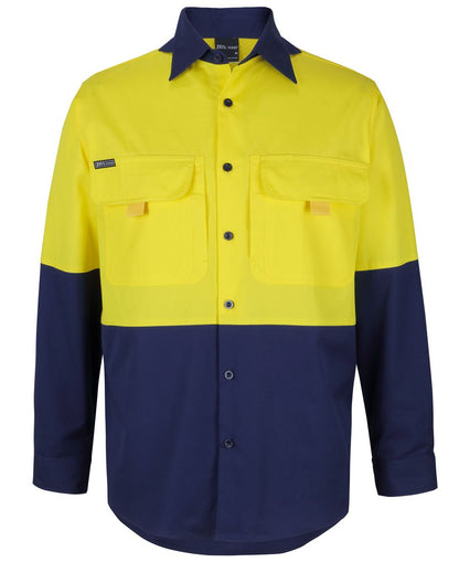 JB's Hv L/S Ripstop Fishing Shirt Orange/Navy