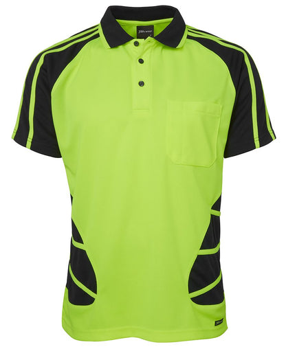 JB's Hv S/S Spider Polo Lime/Black-2Xs