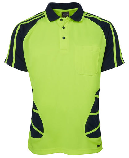 JB's Hv S/S Spider Polo Lime/Black-2Xs
