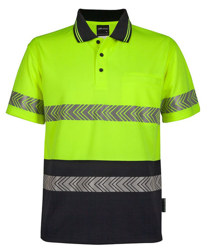 JB's Hv S/S Segmented Tape Polo Lime/Navy